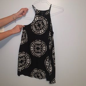 BLACK AND WHITE TIE DYE DRESS